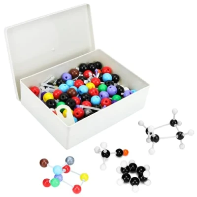 Afbeelding van QWORK® 444 delige moleculaire modelset voor chemie, organische en anorganische moleculair model, geschikt onderwijs schoolervaringen