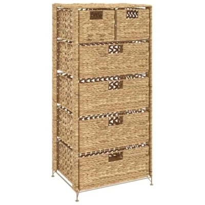 Image de vidaXL Unité de rangement avec 6 paniers 47x37x100 cm Jacinthe d&#039;eau245493