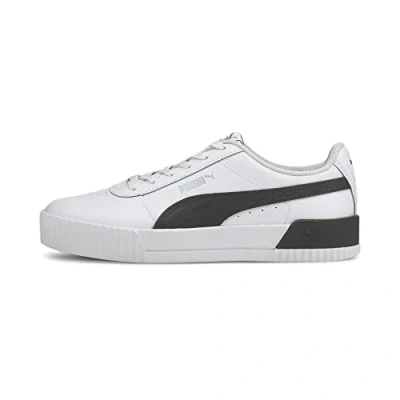 Afbeelding van puma Carina Sneakers laag whitepuma black, Dames, Maat: 37, white black Leer