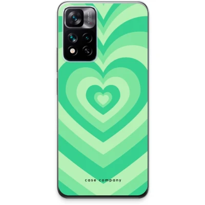 Afbeelding van Case Company® hoesje geschikt voor Xiaomi 11i Hypercharge Hart Groen Soft Cover Telefoonhoesje Bescherming aan alle Kanten en Schermrand