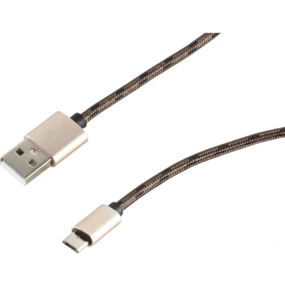 Afbeelding van USB Micro B naar A kabel USB2.0 tot 2A / bruin nylon 0,90 meter