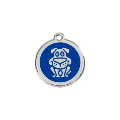 Afbeelding van Dog Navy roestvrijstalen hondenpenning small/klein dia. 2 cm RedDingo