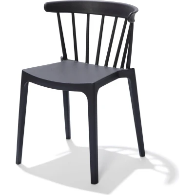Afbeelding van Essentials Windson stapelstoel antraciet set van 4 Polypropyleen 54x53x75cm (LxBxH)