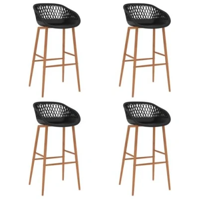 Afbeelding van Barstoelen 4 st zwart