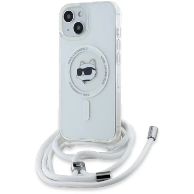Afbeelding van Karl Lagerfeld IML Choupette Head&amp;Cord MagSafe hoesje voor iPhone 15 / 14 13 transparant