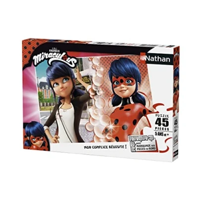 Afbeelding van Nathan Kinderpuzzel puzzel 45 p Marinette vs Lady Bug Miraculous vanaf 5 jaar 86470