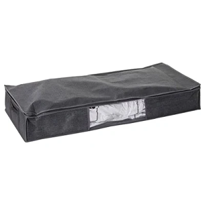 Afbeelding van 5Five Dekbed/kussens opberghoes antraciet grijs met vacuumzak 100 x 45 15 cm