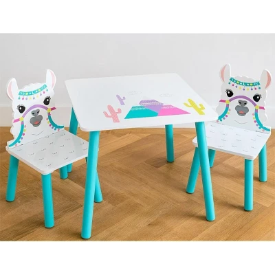 Afbeelding van Lama Houten Tafel met 2 Stoelen