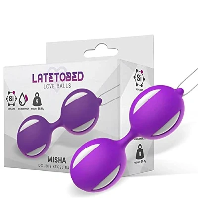 Afbeelding van LATETOBED Misha Double Kegel Balls Silicone Purple