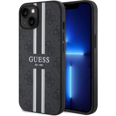 Afbeelding van Guess 4G Printed Stripe Back Case (MagSafe Compatible) Geschikt voor Apple iPhone 14 Plus (6.7&quot;) Zwart