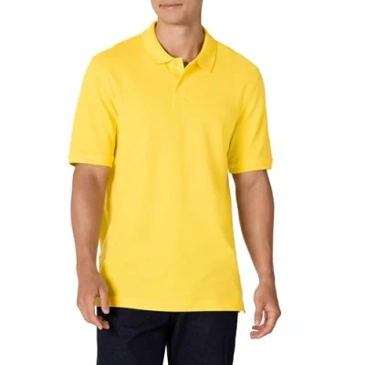 Image de Amazon Essentials Polo en piqué de coton pour homme (disponible grande taille large), jaune, XXL