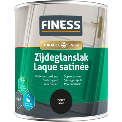Afbeelding van Finess zijdeglanslak waterbasis zwart 750 ml.