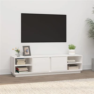 Afbeelding van Tv meubel 156x40x40 cm massief grenenhout wit