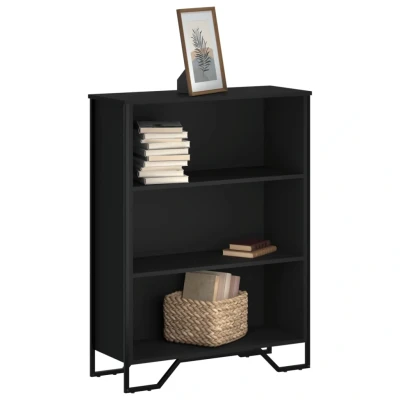 Afbeelding van Boekenkast 80x31x106 cm bewerkt hout zwart