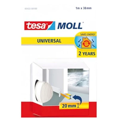 Afbeelding van Tesa Moll Universal dorpelstrip, 1 m x 38 mm, wit tochtstrip