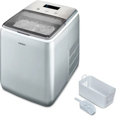 Afbeelding van Medion Klareis MD 11950 ijsblokjesmachine 2 maten ijsblokjes elektronisch bedieningspaneel en LCD display, waterreservoir van 2,6 liter zelfreinigende functie