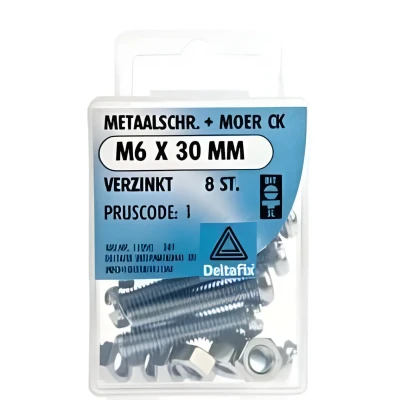 Afbeelding van M.schroef moer ck m6x30mm 8st Deltafix