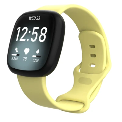 Afbeelding van Fitbit Versa 3 &amp; 4 / Sense 1 2 Sportbandje Geel Maat: S/M