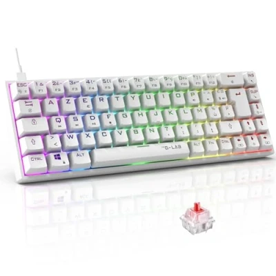 Image de Clavier Gamer The G Lab Keyz Titan Mécanique (Switch Rouge) Filaire Rgb Blanc