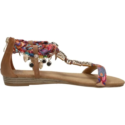 Afbeelding van SUB55 Sandalen Plat cognac Maat 42