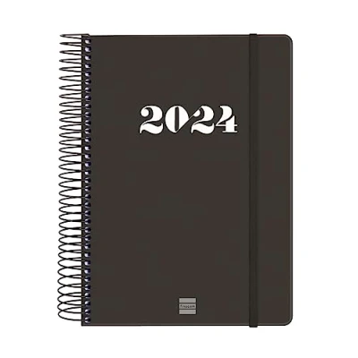 Afbeelding van Finocam Agenda 2024, spiraalbinding,1 dag per pagina, januari 2024 december (12 maanden), &quot;My&quot;, zwart, Franse versie