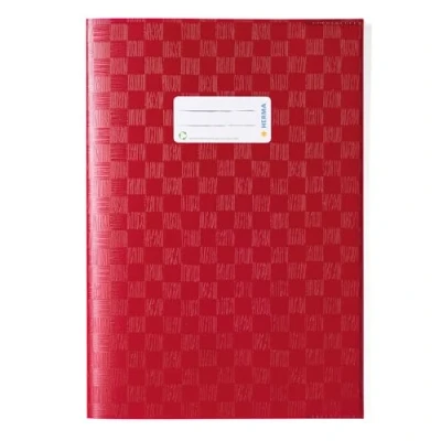 Afbeelding van HERMA 25 schrifthoezen DIN A4 met etiket en baststructuur van duurzame onderhoudsvriendelijke polypropyleenfolie 7450 bordeaux rood