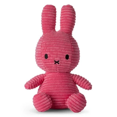 Afbeelding van Knuffel Nijntje / Miffy Sitting Corduroy Bubblegum Pink 23 cm