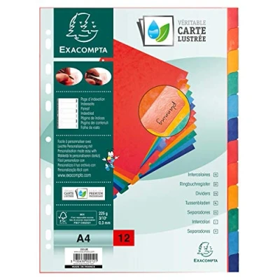Image de Exacompta Nature Future Intercalaires A4 225 g/m² 12 pièces Multicolore