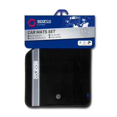Afbeelding van SPARCO 03763BAR Vloermatset voor en achter 4 Zwart 65x47 / 30x40