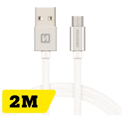 Afbeelding van Swissten Micro USB naar kabel 2M Zilver