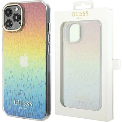 Afbeelding van Guess IML Faceted Mirror Disco Iridescent Back Case Geschikt voor Apple iPhone 14 Pro (6.1&quot;) Rainbow