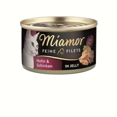 Afbeelding van 6x100g Kip/Ham/Rijst Fijne Filets Miamor Kattenvoer