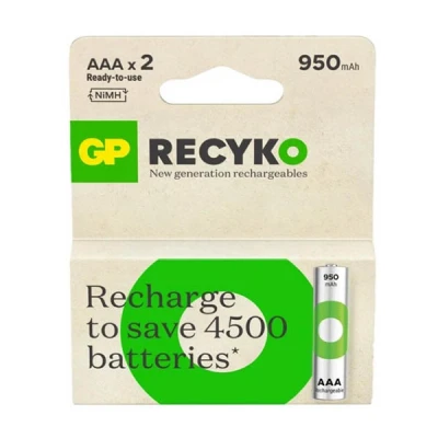 Image de GP 950 ReCyko pile AAA / HR03 Ni Mh rechargeable (2 pièces)