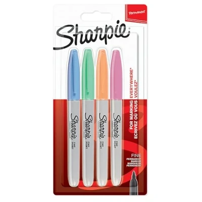 Image de Lot de 4 Marqueurs permanent Sharpie Fine assortis pastel Sharpie®