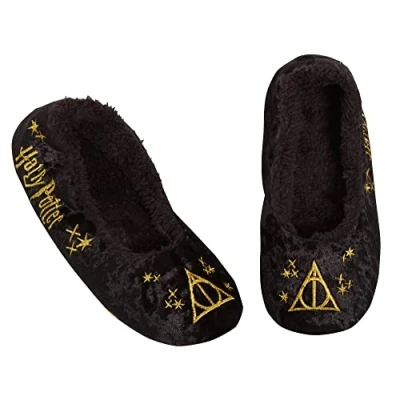 Afbeelding van Harry Potter Slippers voor vrouwen en meisjes van de Relieken Dood om aan te trekken, zwart.