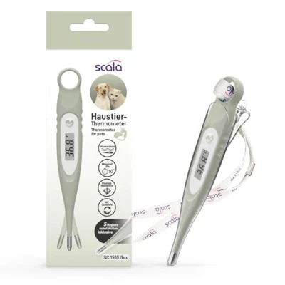 Afbeelding van Flexibele huisdierthermometer SC 1505 met flexibel opzetstuk voor bijzonder gevoelige metingen, 5 hygiënebeschermhoezen en bevestigingsring