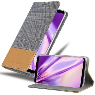 Afbeelding van Cadorabo Hoesje geschikt voor Samsung Galaxy S8 in LICHTGRIJS BRUIN Beschermhoes met magnetische sluiting, standfunctie en kaartvakje Book Case Cover Etui