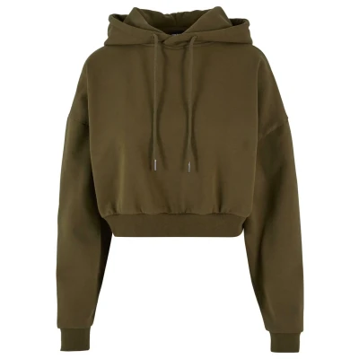 Afbeelding van Urban Classics Cropped Heavy Hoodie, Dames, Maat: XL, Summerolive