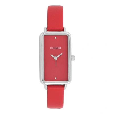 Afbeelding van OOZOO Timepieces Zilverkleurige horloge met leren band C11532