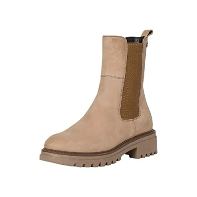 Afbeelding van Tamaris Chelsea laarzen voor dames, touchit, grijs/taupe nubuck, 38 EU, Grijze taupe, nubuck