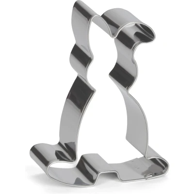 Afbeelding van uitsteekvorm Haas 7 x 3 cm RVS zilver