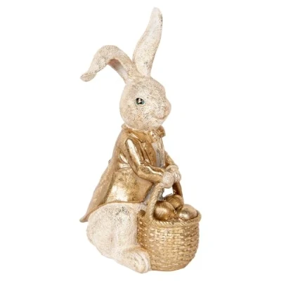 Afbeelding van Clayre &amp; Eef Decoratie Beeld Konijn 51 cm Beige Goudkleurig Kunststof