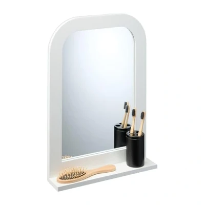 Afbeelding van Relaxdays badkamerspiegel met opbergruimte 54 x 38 8,5 cm wandspiegel wit