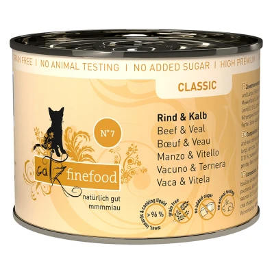 Afbeelding van catz finefood Blik 6 x 200 g Kattenvoer Rund &amp; Kalf