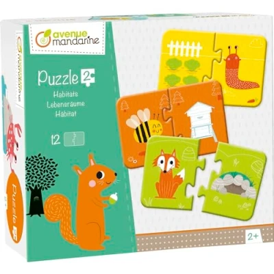 Afbeelding van Avenue Mandarine JE511C een doos met 12 puzzels, 2 stuks, habitats 8 x cm om in elkaar te zetten