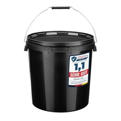 Afbeelding van 5x stuks 20 L Garronda Emmer Met Deksel Verpakkingsemmer Emmertje Rond Zwart GD PL BIS Black