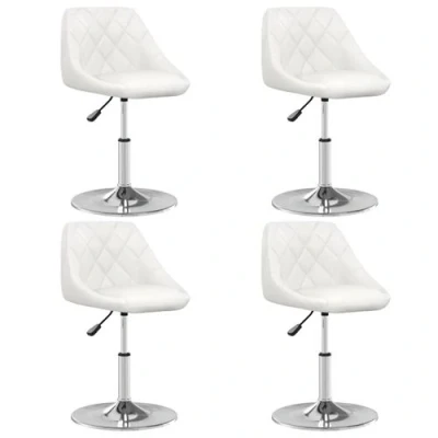 Afbeelding van Eetkamerstoelen 4 st kunstleer wit
