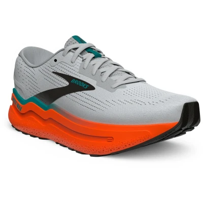 Afbeelding van Brooks Ghost MAX 2 Hardloopschoenen voor op de weg, Heren, Maat: 45, Grey orange teal Textiel