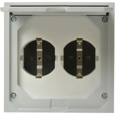 Afbeelding van ABL Vloercontactdoos + RA 2 voudig Inbouw 16A 250V Grijs