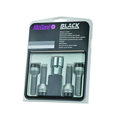 Afbeelding van SUB antidiefstalbouten (zwart) M12X1,5, conische basis, schachtlengte 36,3 mm, totale boutlengte 61,0 sleutelopening 17 sleuteldiameter 25,8 mm